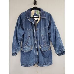 Vintage Monica Gray Denim Coat Jean Chore Farmer Yellowstone Mom 80s 90s‎ Garden